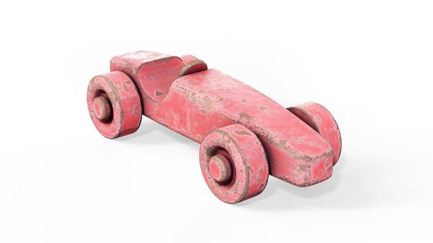 Realistische 3D-weergave van houten speelgoed