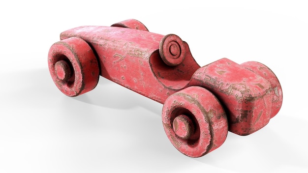 Realistische 3D-weergave van houten speelgoed