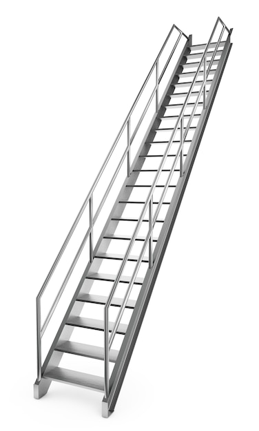 Realistische 3D-weergave van industriële trappen