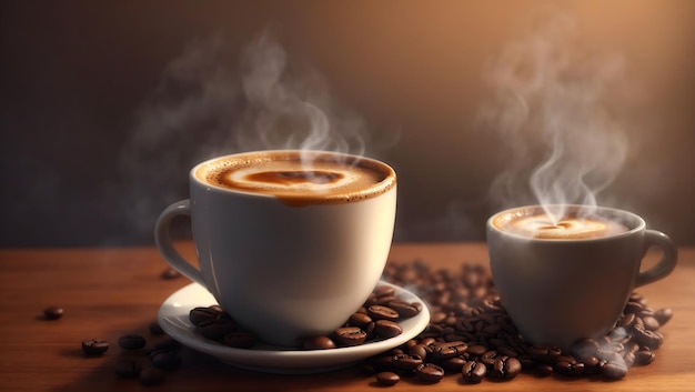 Realistische achtergrond met koffiekopje