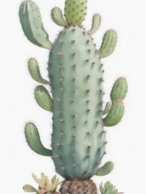 realistische aquarel cactus op witte achtergrond