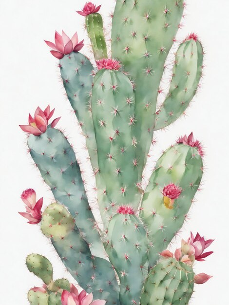 realistische aquarel cactus op witte achtergrond