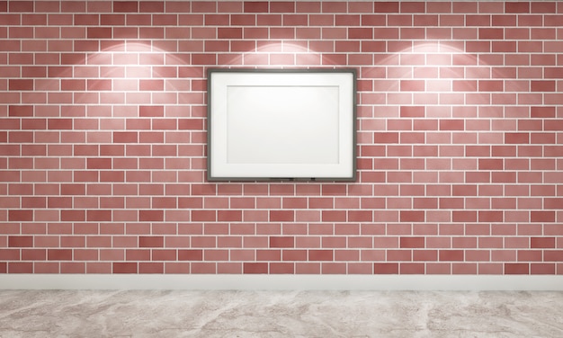 Foto realistische bakstenen muur met frame