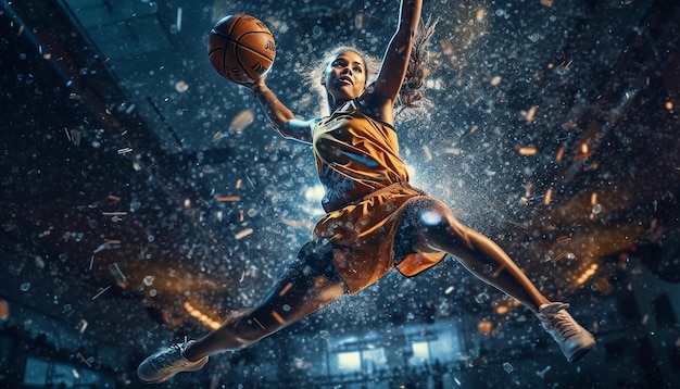 Realistische basketbal gameplay fotoshoot