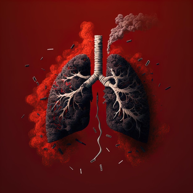 Realistische beschadigde zwarte menselijke longen anatomie mockup voor respiratoire geneesmiddelen en producten ontwerp Antiroken longen