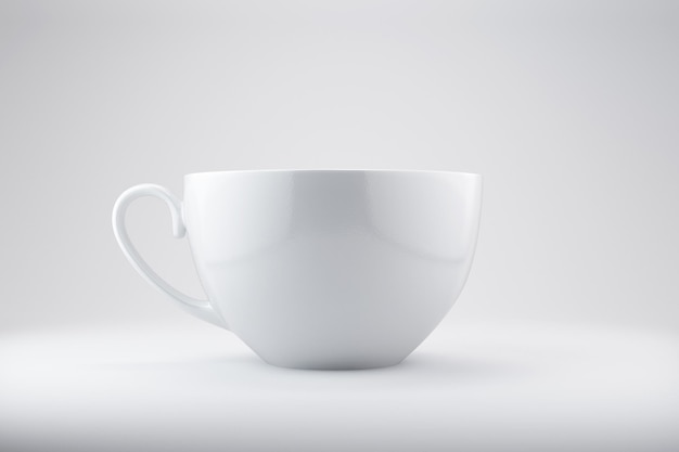 Realistische blanco koffie- of theemokbekers met handvat Cup porselein voor thee of koffie sjabloon mockup geïsoleerd Realistisch theekopje voor ontbijt 3D illustratie