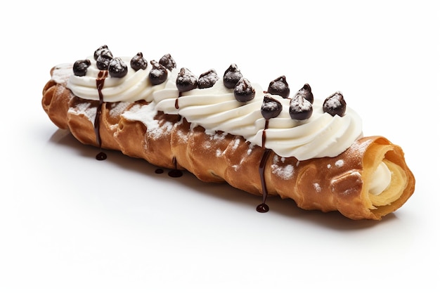 Realistische Cannoli geïsoleerd op een witte achtergrond