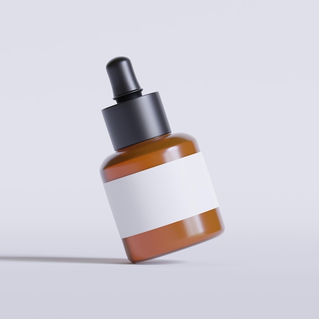 Realistische cosmetische fles op grijze achtergrond