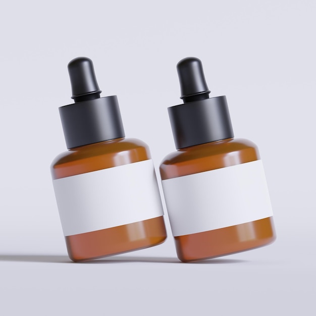 Realistische cosmetische fles op grijze achtergrond