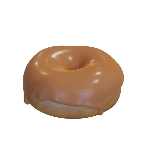 Realistische donut met gekleurd glazuur