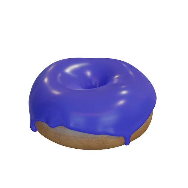 Realistische donut met gekleurd glazuur