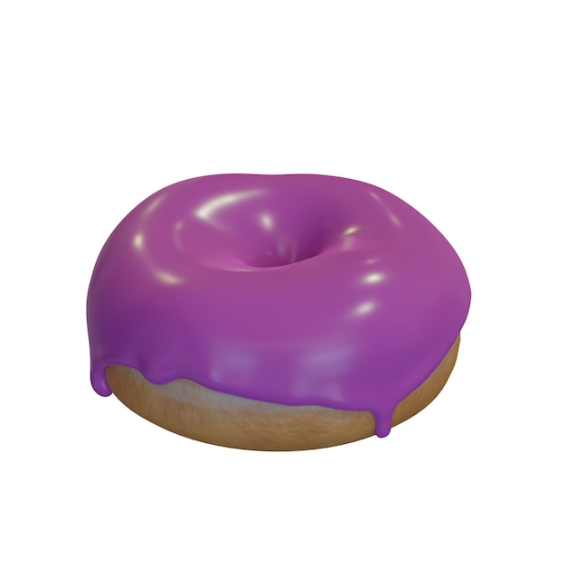 Realistische donut met gekleurd glazuur