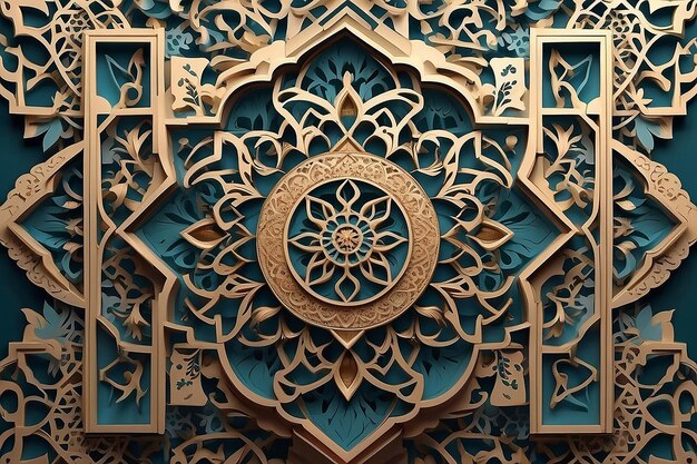 Realistische driedimensionale Arabische ornamentele achtergrond