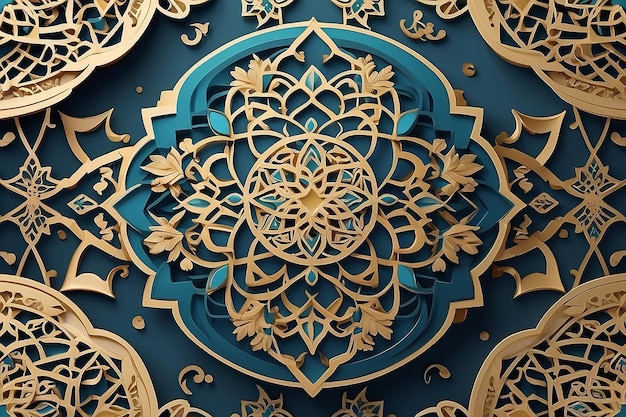 Realistische driedimensionale Arabische ornamentele achtergrond