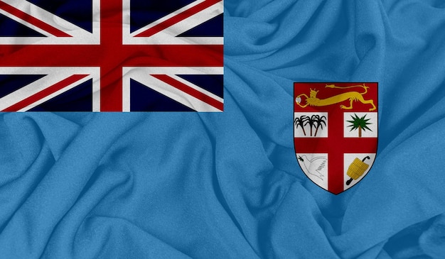 Realistische foto van de vlag van Fiji