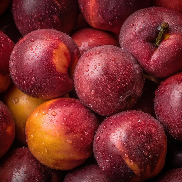 Realistische foto van een bos nectarines top view fruit landschap