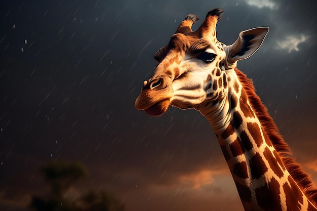 realistische full body giraffe fotografie in het zomerseizoen