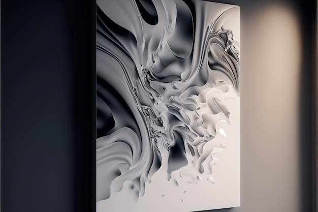 Realistische golvende witte kromme vorm abstracte kunst