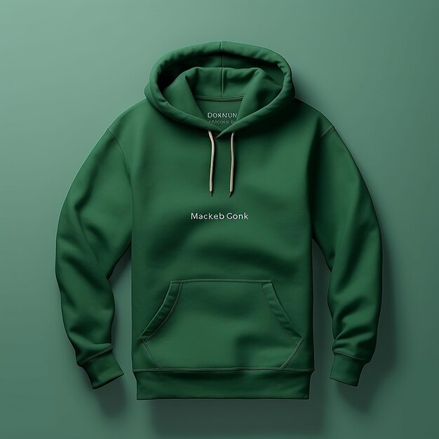 Realistische hoodies en sweatshirts met capuchon mockup in groene kleur geïsoleerd