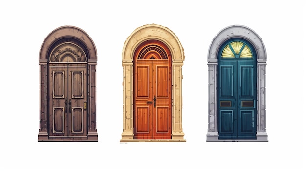 Realistische houten deuren illustraties uit de Gouden Eeuw met een rijk kleurenpalet