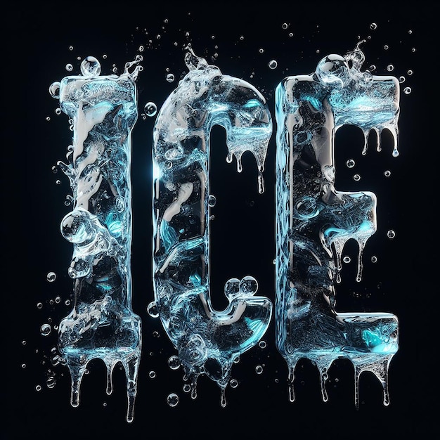 Realistische ijs-effecten in de woorden ijs ijs tekst-effect