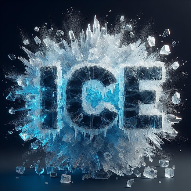Foto realistische ijs-effecten in de woorden ijs ijs tekst-effect