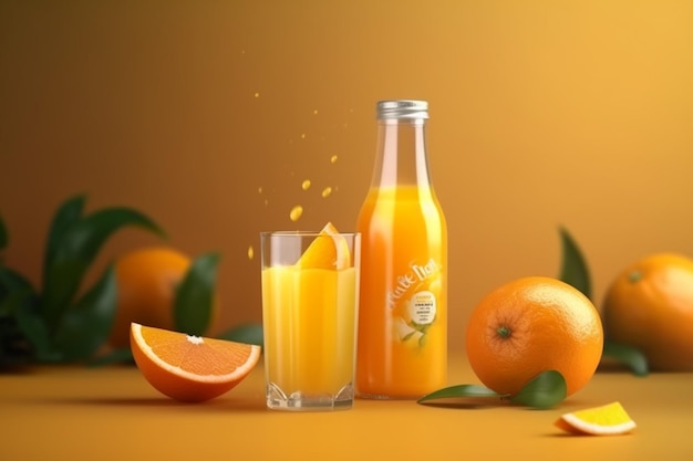 Realistische jus d&#39;orange advertentie