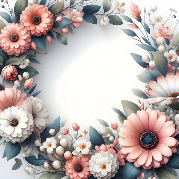 Realistische mooie lente bloemen frame achtergrond