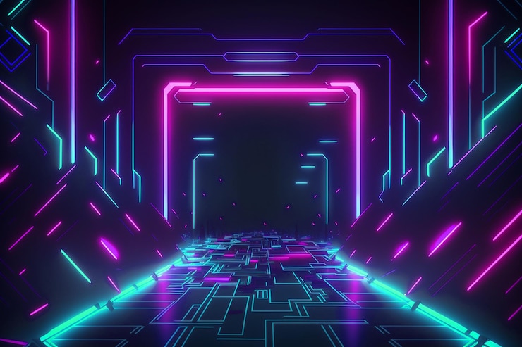 Foto realistische neonverlichting op de achtergrond