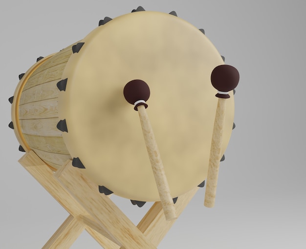 Foto realistische nosque drum zijaanzicht 3d render