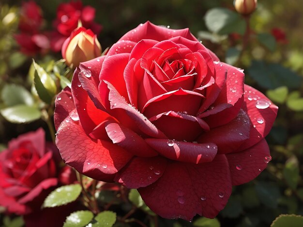Realistische rode roos afbeelding Ai Generate