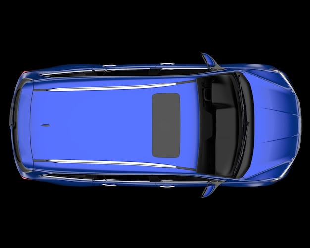 Realistische SUV-auto die op achtergrond 3d teruggevende illustratie wordt geïsoleerd