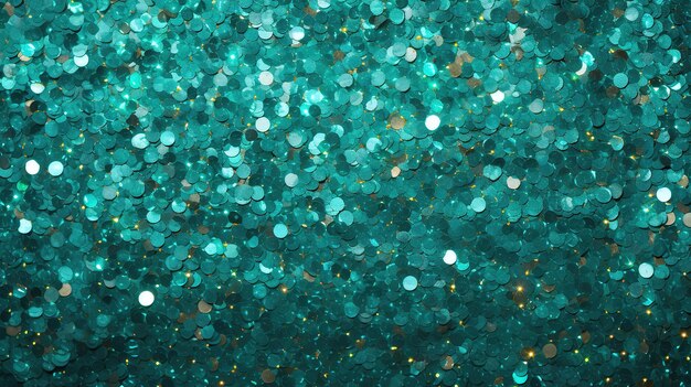 Realistische turquoise glitter achtergrond Generatieve Ai