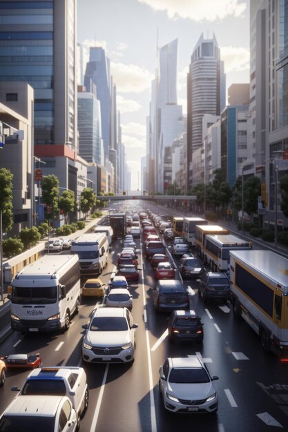 Realistische verkeersopstopping in de werkuren