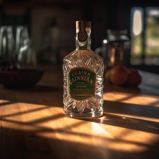 Realistische voedselfotografie helder vers hoog glas geel sap en cocktail