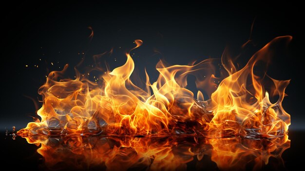 Realistische vuur fakkel vlam set geïsoleerde clip art