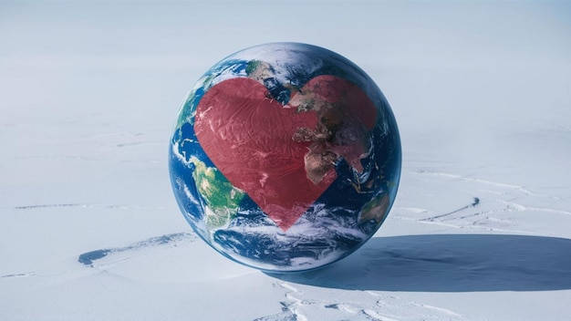 Realistische wereldwijde achtergrond van de aarde met zon en maan in de planeet