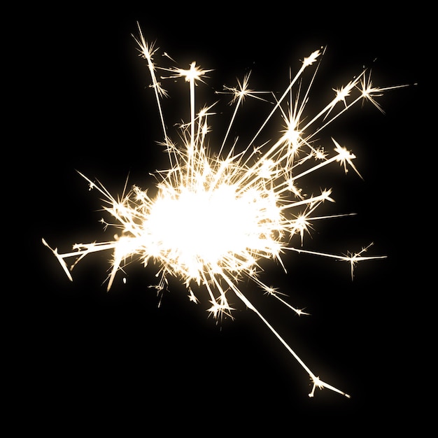 Photo realitic colorful sparkler overlay with black background