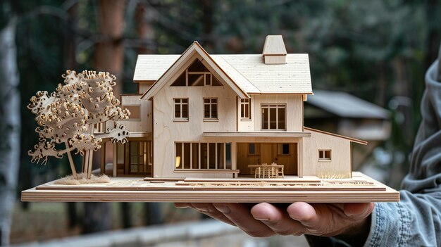 realize your interior dream with a detailed model house in mans hand closeup