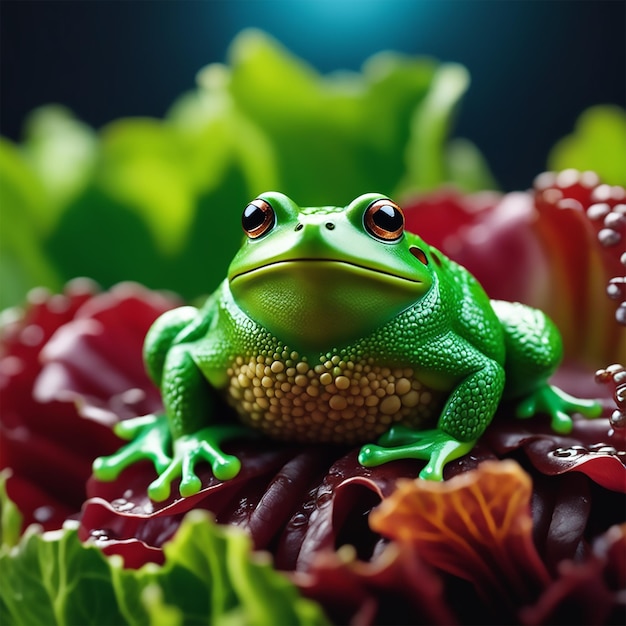 Premium AI Image a really fat frog sitting on top of a ball of