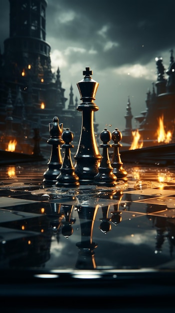 Photo in the realm of chess battles concepts and ideas take shape vertical mobile wallpaper