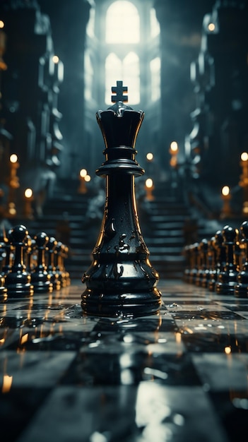 Premium AI Image  In the realm of chess battles concepts and ideas take  shape Vertical Mobile Wallpaper