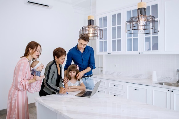 Realtor signing a house sell with her customer