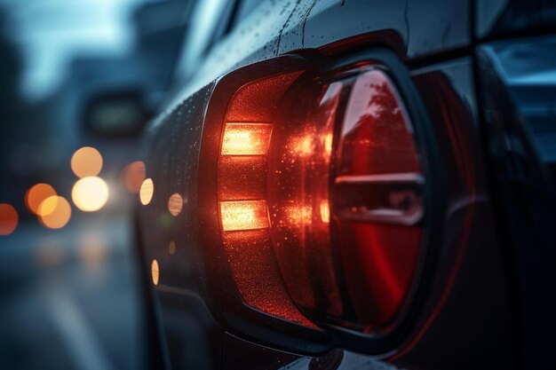 a rear light of a car with the number 1 on it