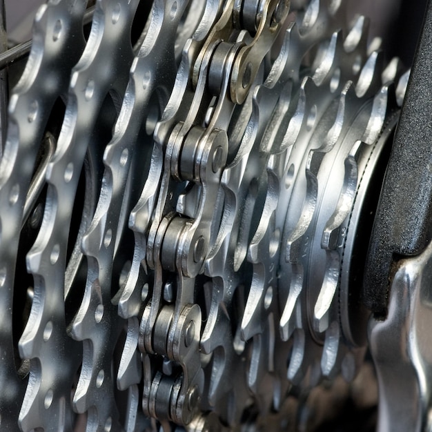 Photo rear mtb cassette with chain