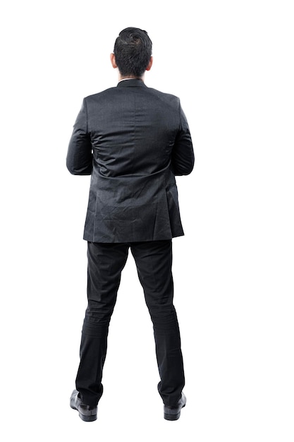 Rear view of Asian businessman standing