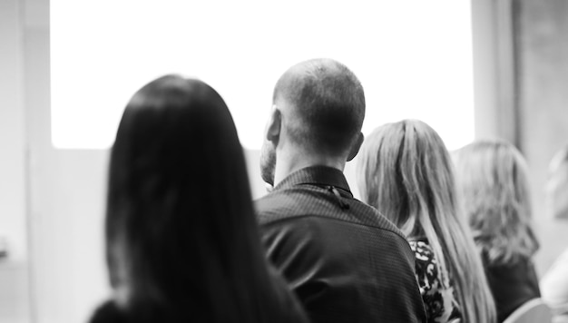 Rear view.the background image of the audience in the conference