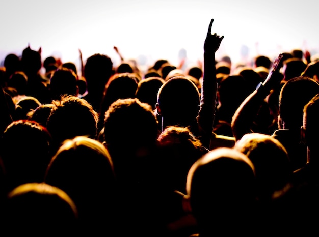 Foto vista posteriore della folla a un concerto musicale