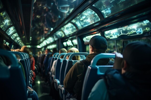 写真 旅行中に乗車したバス車内の背面図