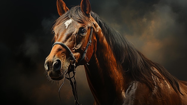 Задний вид 7-летнего мужчины-андалузца, также известного как Чистая испанская лошадь Generative Ai